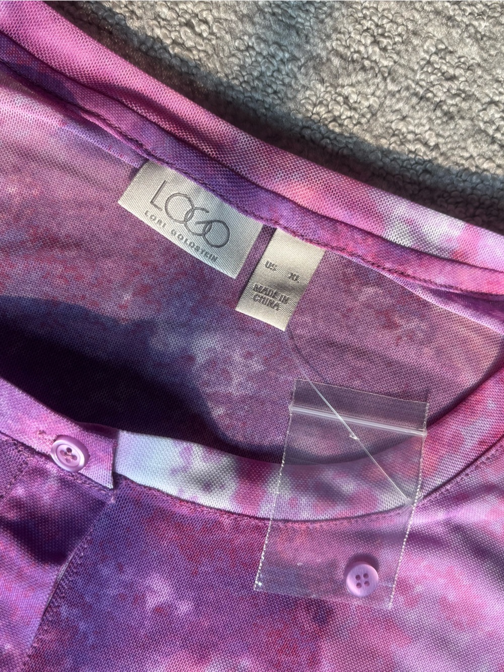 LOGO by Lori Goldstein Marble Dye Cardigan - Picture 3 of 3